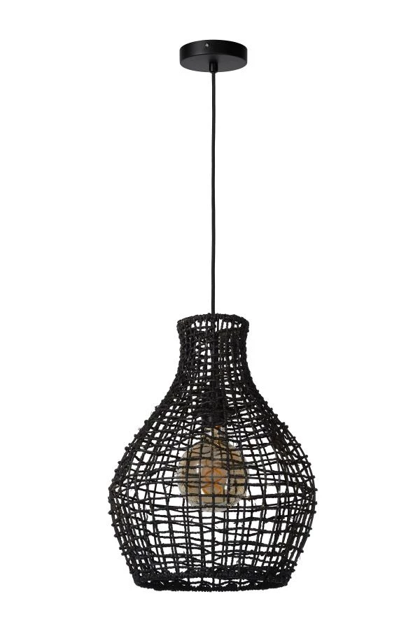 Lucide ALBAN - Hanglamp - Ø 35 cm - 1xE27 - Zwart - uitgezet